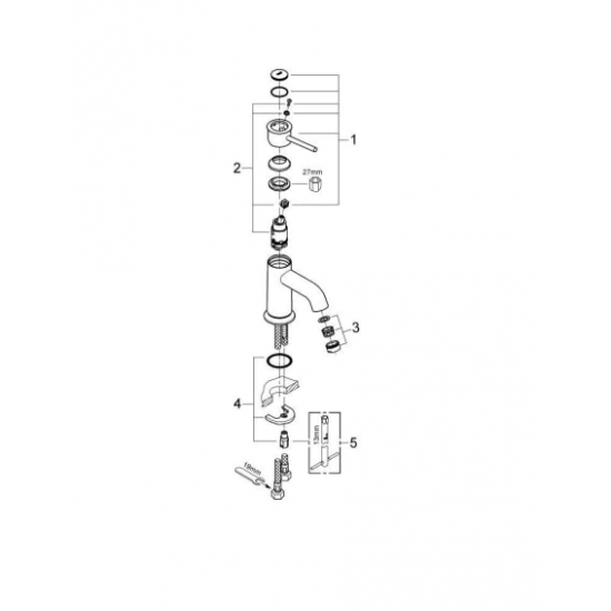 Смеситель для раковины GROHE BauClassic 23162000 хром