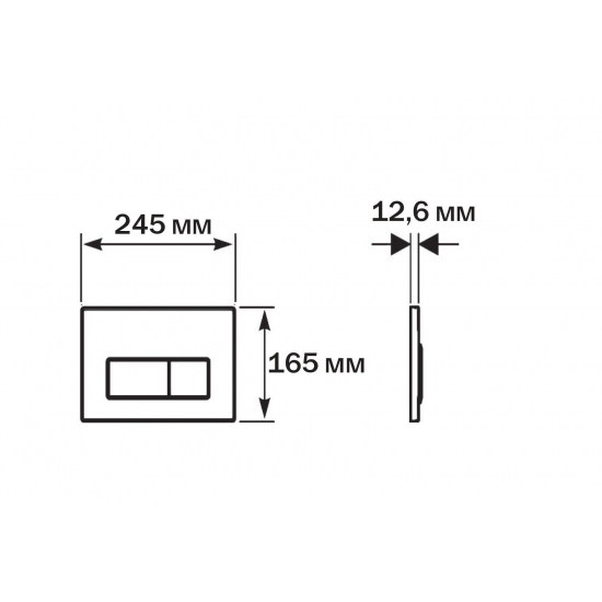 Кнопка для инсталляции AQUATEK PNS-0000006 (002AQ) белый глянец, пневматическая