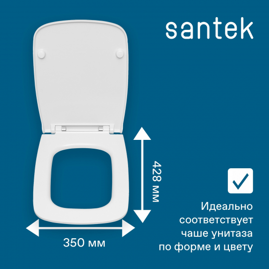 Сиденье для унитаза SANTEK Нео Лайт 1WH302449 тонкое с микролифтом, быстросъёмное дюропласт