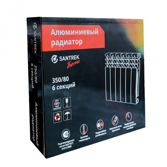 Радиатор алюминиевый SANTREK THERMO 350/80  6 секций