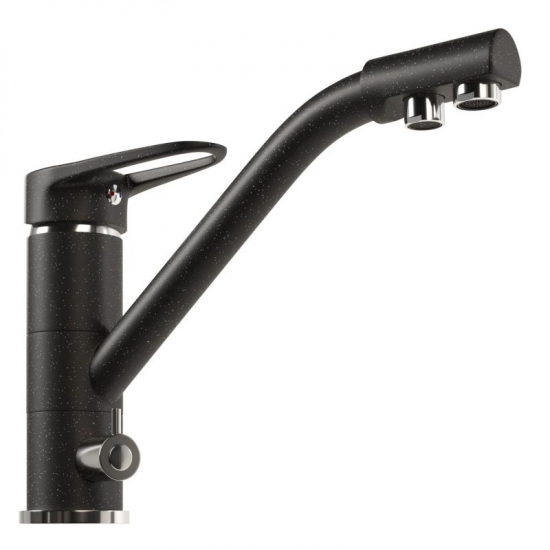 Смеситель для кухни MIXLINE ML-GS05 (308) с подключением к фильтру, чёрный