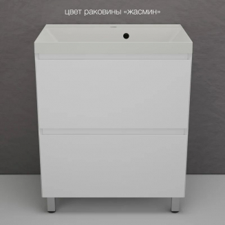 Тумба с раковиной STYLE LINE Манхэттен 70 Plus белый, раковина Asti 70 жасмин