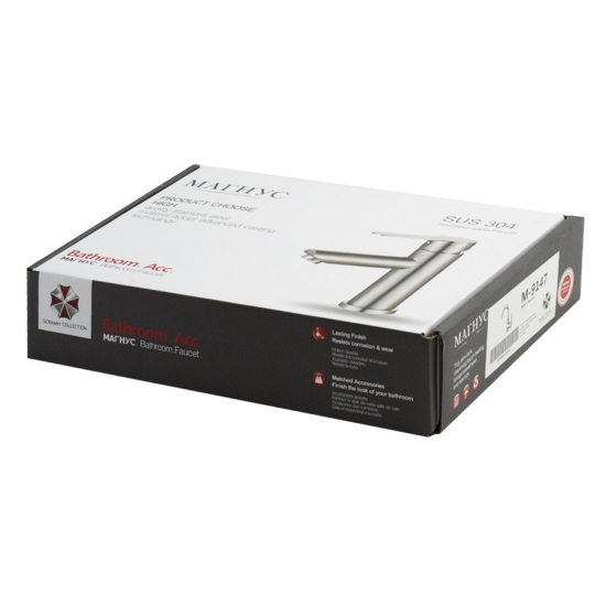 Смеситель для раковины MAGNUS 9147 из нержавеющей стали, сатин Смеситель для раковины MAGNUS 9147 из нержавеющей стали, сатин