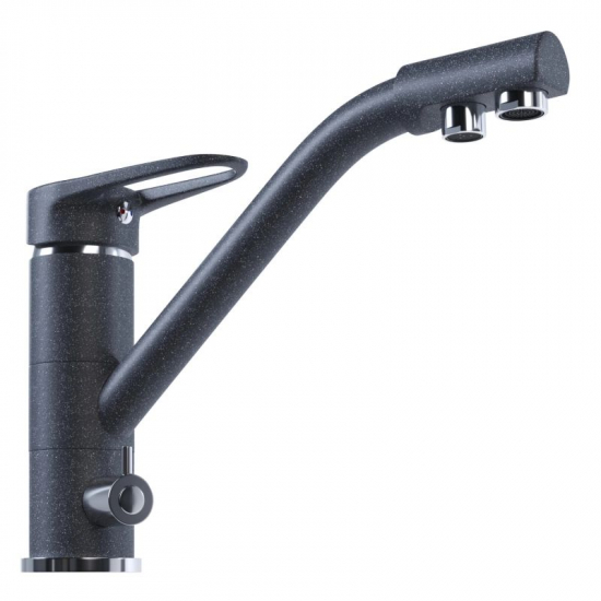 Смеситель для кухни MIXLINE ML-GS05 (309) с подключением к фильтру, тёмно-серый