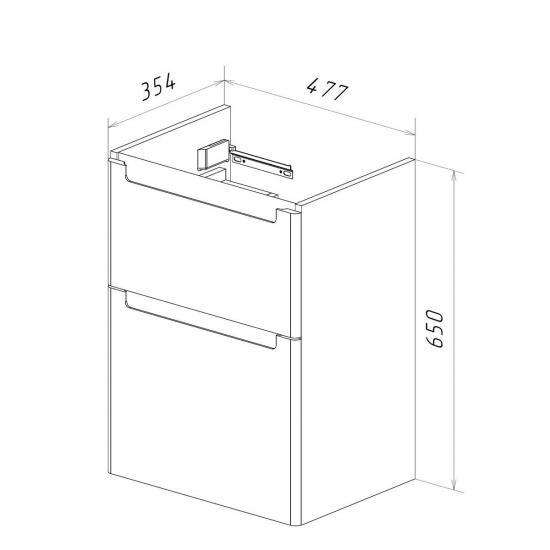 Тумба для комплекта LEMARK Buno 50, 2 ящика, белая, под раковину Neon 50