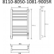 Полотенцесушитель электрический МАРГРОИД Вид 81-10 профильный 80x50 R чёрный матовый