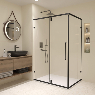 Душевой уголок RGW Classic CL-46B 90x80 стекло прозрачное, профиль чёрный