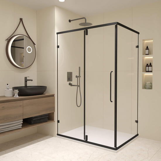 Душевой уголок RGW Classic CL-46B 90x80 стекло прозрачное, профиль чёрный