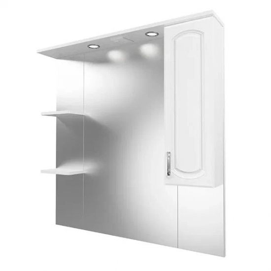 Зеркало-шкаф MIRSANT Мия 105 с подсветкой белый правый