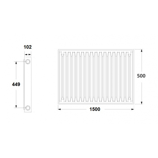 Радиатор панельный стальной LEMAX тип 22 500/1500 3397 Вт