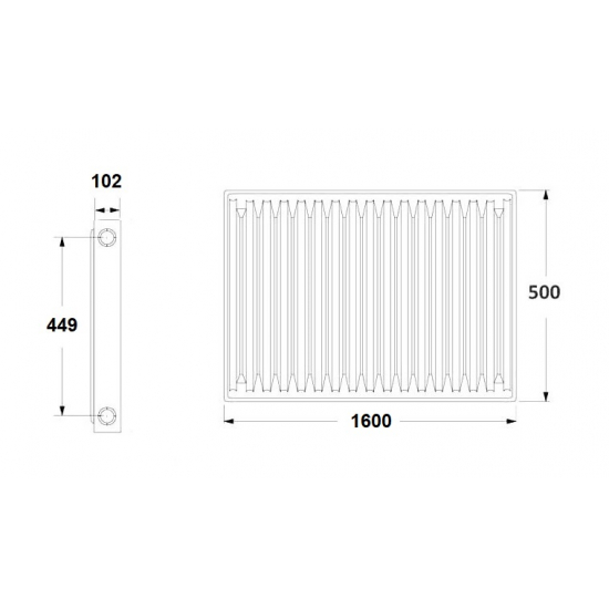 Радиатор панельный стальной LEMAX тип 22 500/1600 3624 Вт