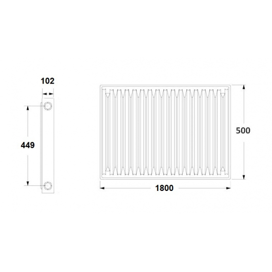 Радиатор панельный стальной LEMAX тип 22 500/1800 4076 Вт