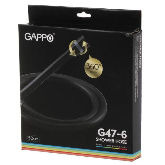 Шланг для душа GAPPO G47 чёрный, длина 150 см