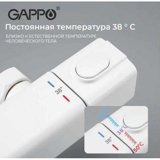 Душевая стойка GAPPO G 91-8 G2491-8 с термостатом белая