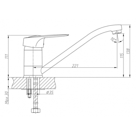 Смеситель для кухни HAIBA HB4204