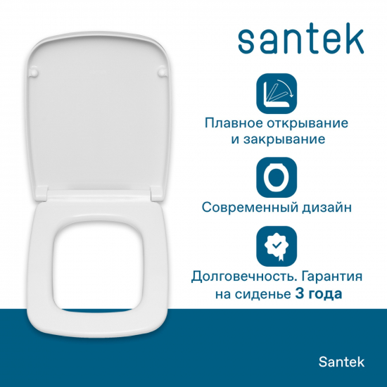 Сиденье для унитаза SANTEK Нео Лайт 1WH302193 с микролифтом, быстросъёмное дюропласт