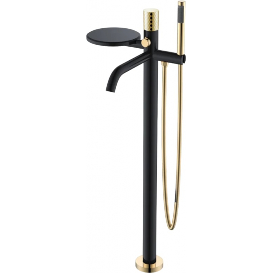 Смеситель для ванны напольный BOHEME Stick 129-BG black diamond gold