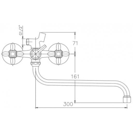 Смеситель для ванны HAIBA HB2227-2 хром