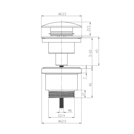 Донный клапан LEMARK LM8500MW белый