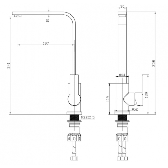 Смеситель для кухни WONZON & WOGHAND WW-AE4550-MW, белый матовый