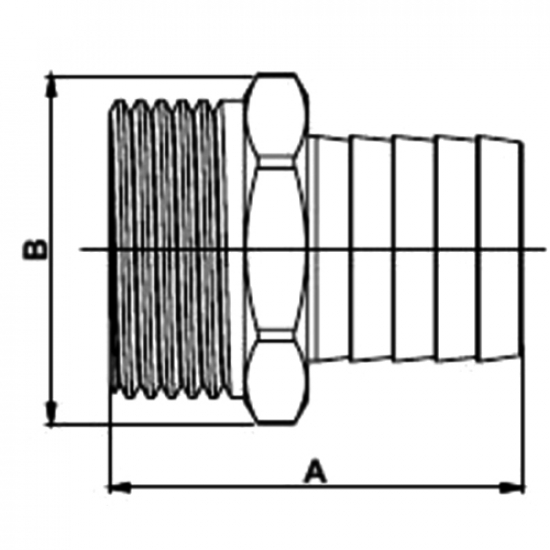 Соединитель для шланга FRAP F362.1004 - 10x1/2" штуцер с наружной резьбой