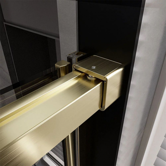 Душевой уголок VECONI Premium Trento PTC-SP-40G 150x90, стекло прозрачное, профиль золотой