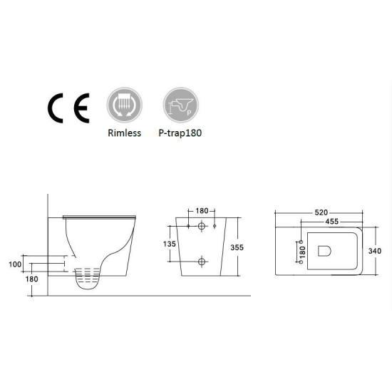 Унитаз подвесной HOLLER Vessel, сиденье микролифт, безободковый, белый глянец