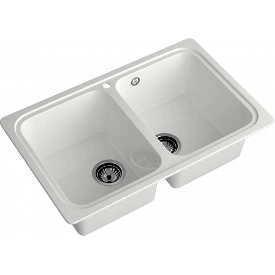 Мойка для кухни SANTREK AQUA PRO Boxy SA-S780K 2 чаши 786х500 мм, иней