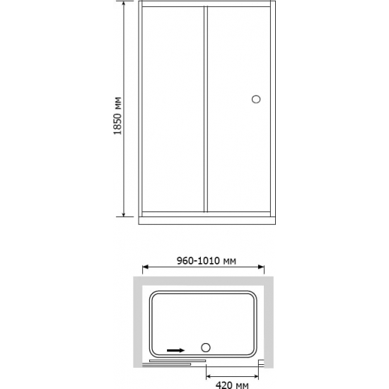 Душевая дверь в нишу RGW Classic CL-12 100x185 стекло прозрачное, профиль хром