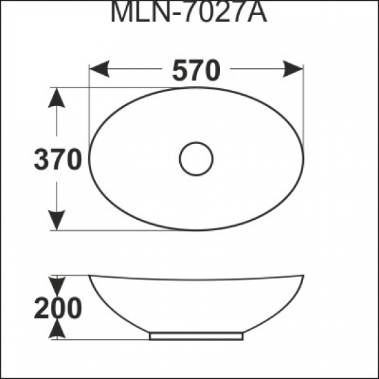 Раковина накладная MELANA MLN-7027A-805