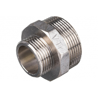 Ниппель резьбовой переходной VALTEC 1 1/2" х 1" латунный 40-25 мм VTr.580.N.0806