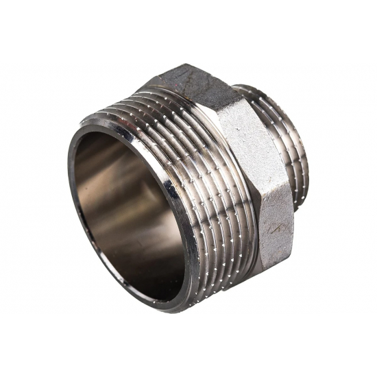 Ниппель резьбовой переходной VALTEC 1 1/2" х 1" латунный 40-25 мм VTr.580.N.0806