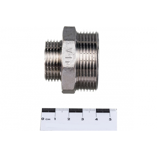 Ниппель резьбовой переходной VALTEC 1 1/2" х 1" латунный 40-25 мм VTr.580.N.0806