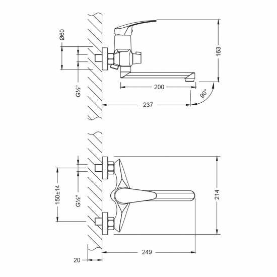 Смеситель для ванны LEMARK Linara LM0417C хром