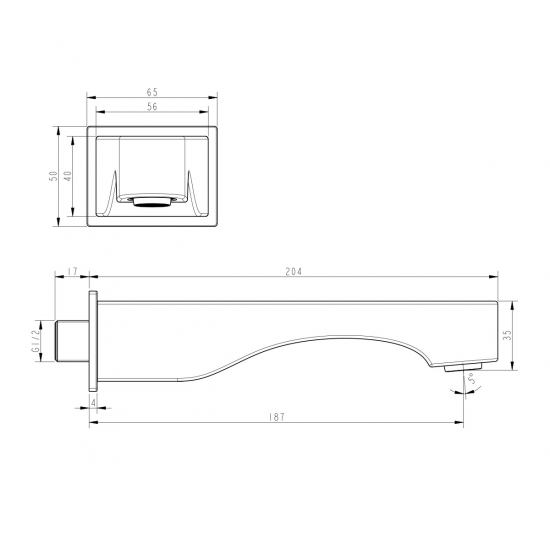 Излив LEMARK LM7281BL для ванны, чёрный матовый