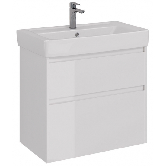 Тумба для комплекта LEMARK Combi 80, 2 ящика, белый глянец, под раковину Q80