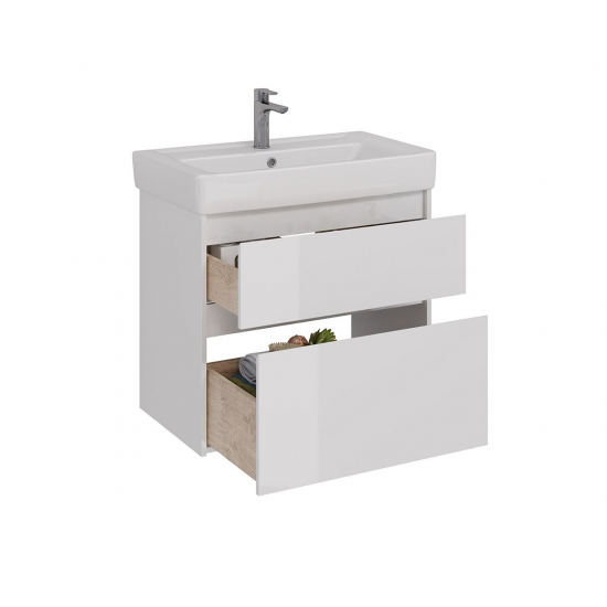 Тумба для комплекта LEMARK Combi 80, 2 ящика, белый глянец, под раковину Q80