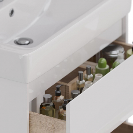 Тумба для комплекта LEMARK Combi 80, 2 ящика, белый глянец, под раковину Q80