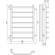 Полотенцесушитель водяной TERMINUS Виктория П7 500x796 с боковым подключением 600