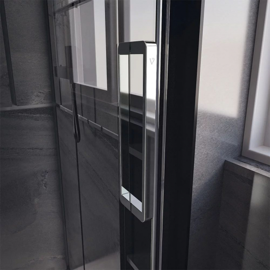 Душевая дверь в нишу VECONI Premium Trento PTD-40CH 130x200 стекло прозрачное, профиль хром