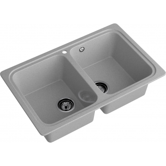 Мойка для кухни SANTREK AQUA PRO Boxy SA-S780K 2 чаши 786х500 мм, серый
