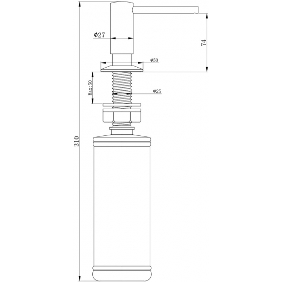 Дозатор для кухонной мойки PAULMARK Brevit D005-401, антрацит