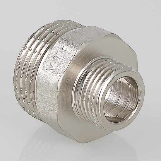 Ниппель резьбовой переходной VALTEC 3/8" х 1/4" латунный 10-8 мм VTr.580.N.0302