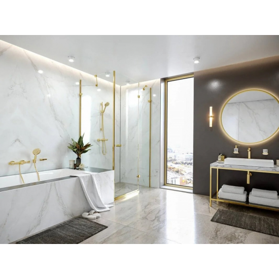 Смеситель для душа HANSGROHE Ecostat Comfort 13116990 с термостатом, полированное золото