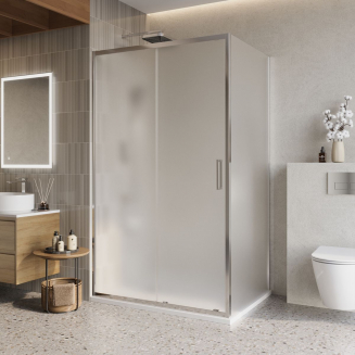 Душевой уголок BelBagno LUCE-AH-1-120/90-P-Cr стекло рифлёное, профиль хром