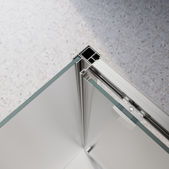 Душевой уголок BelBagno LUCE-AH-1-120/90-P-Cr стекло рифлёное, профиль хром