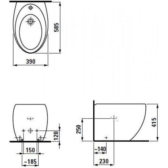 Биде напольное LAUFEN Alessi One 8.3297.1.400.304.1