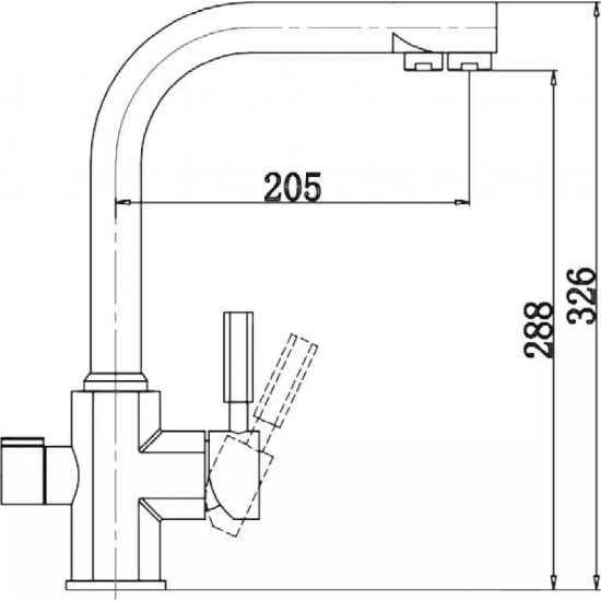 Смеситель для кухни с подключением к фильтру с питьевой водой KAISER Decor 40144-6 жёлтый песок