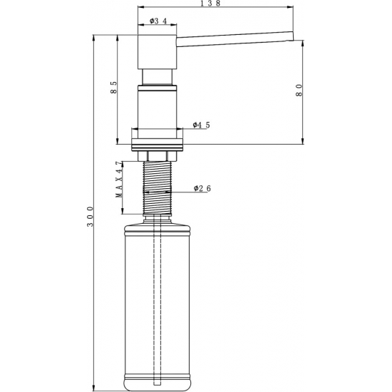 Дозатор для кухонной мойки PAULMARK Kraft D003-418, черный металлик