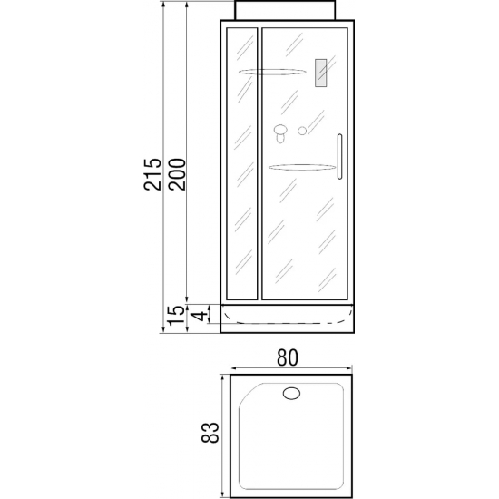 Душевая кабина RIVER Moero 80/83 без крыши